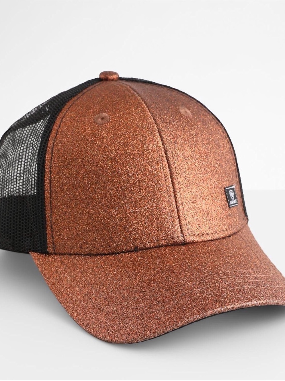 Ariat Copper Glitter Mesh Back Pony Tail Trucker Hat